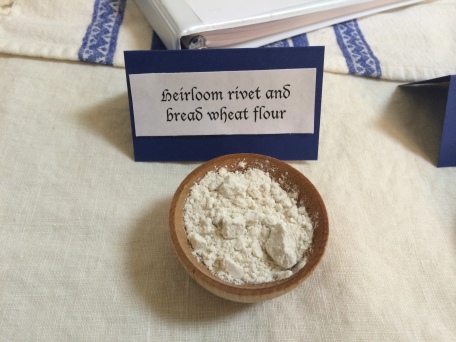 Close-up of one of the historical flours I used